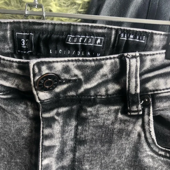 🌿 LUCID 🌿 stonewashed skinny leg distressed jeans size 32 - Picture 6 of 6